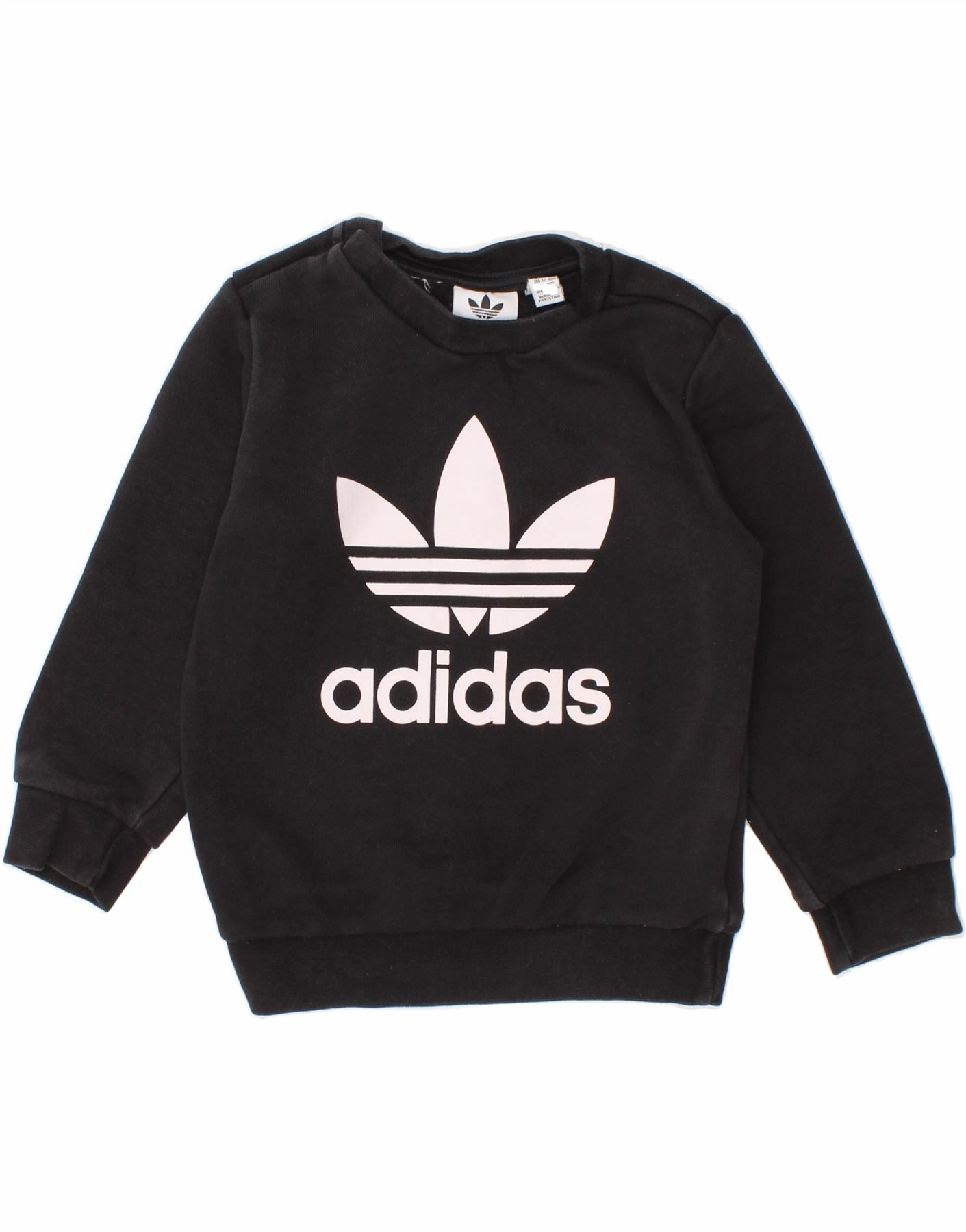 Layered Look Cold Casual Outfit ADIDAS Baby Boys Graphic Sweatshirt Jumper 12-18 Months Black Cotton