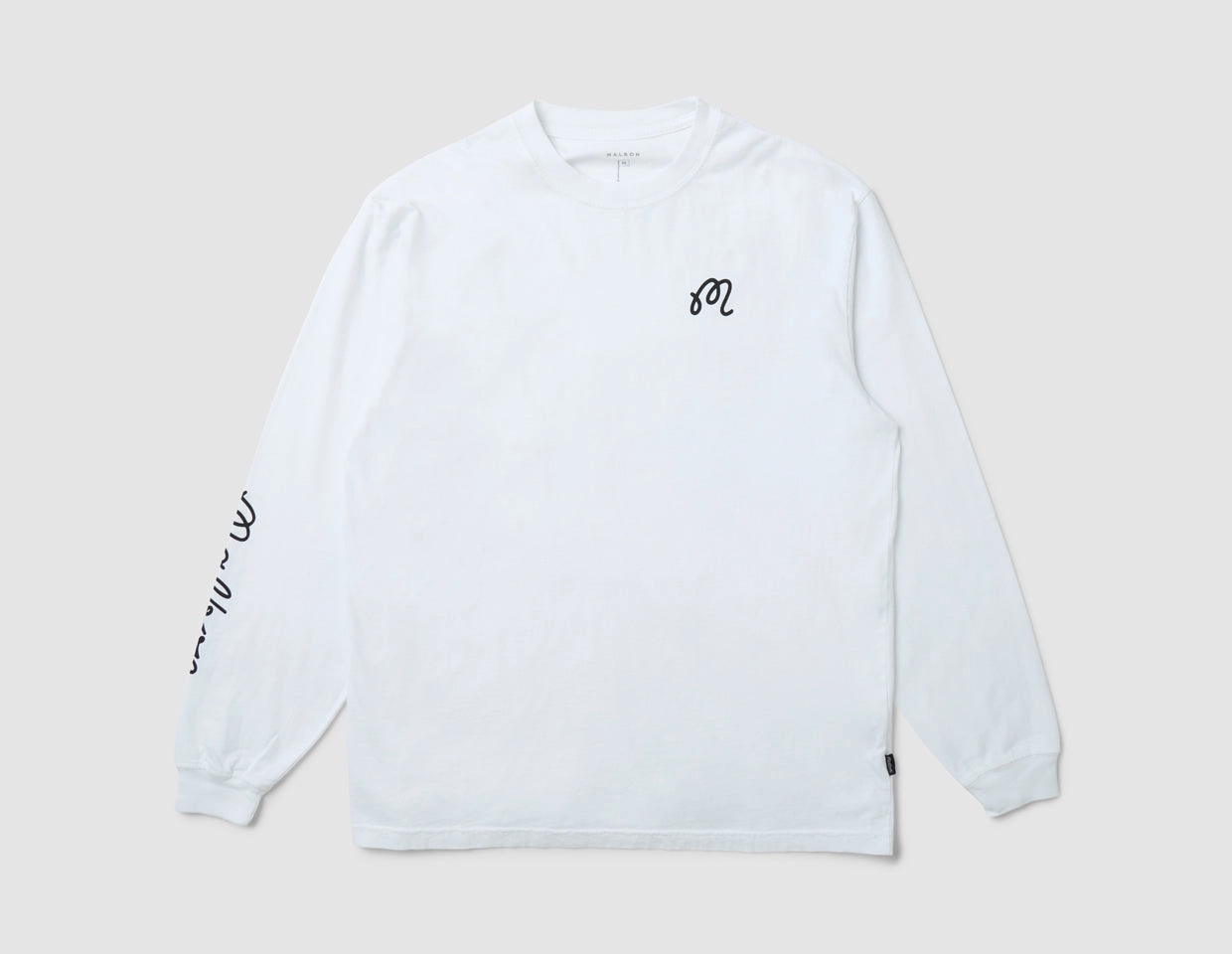 Simple and Relaxed Comfortable texture Malbon Gorse Longsleeve T-Shirt / White