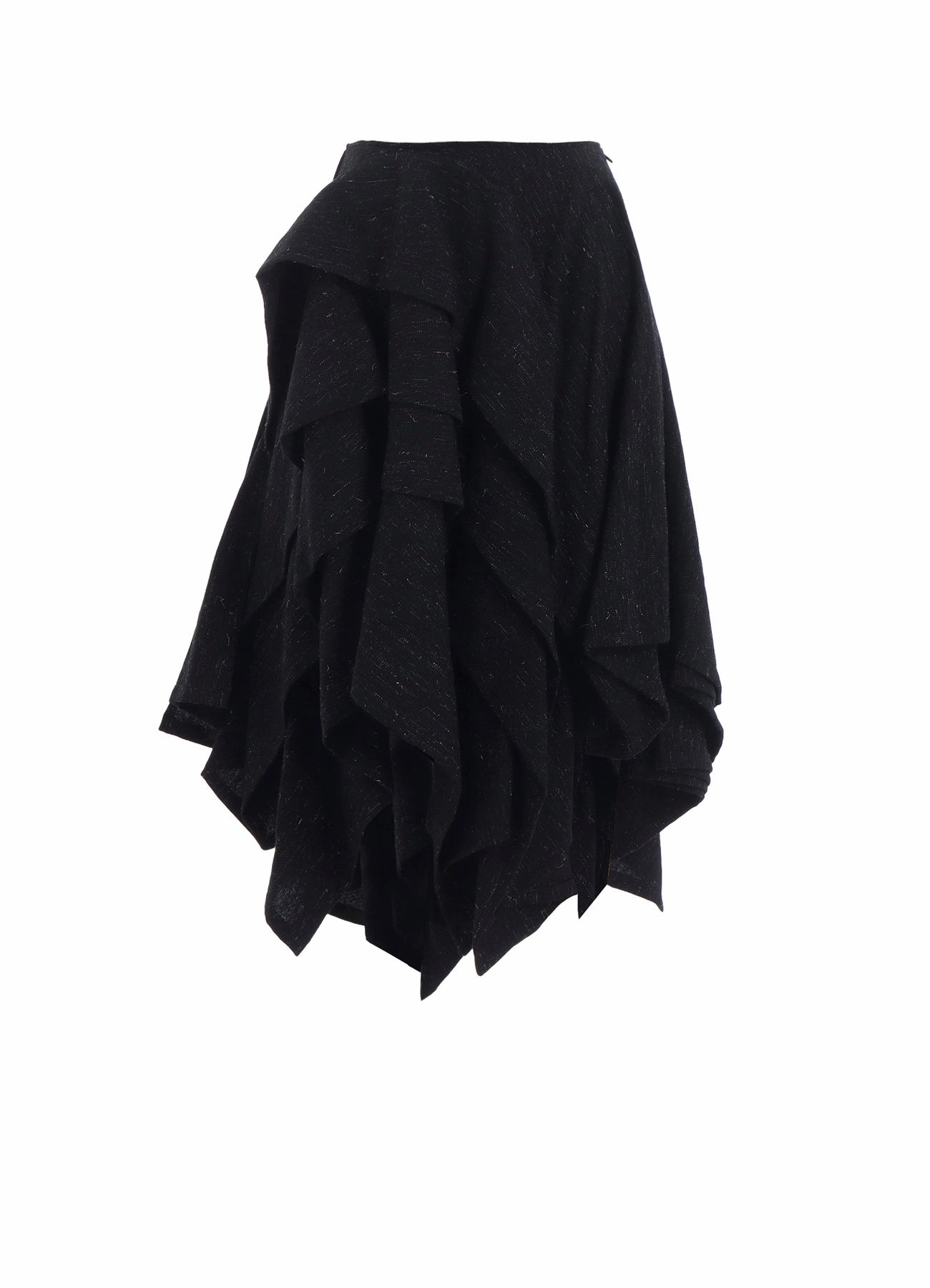 WOOLEN TWEED R DRAPED TUCK ST SKIRT Refined Stitch Natural Form