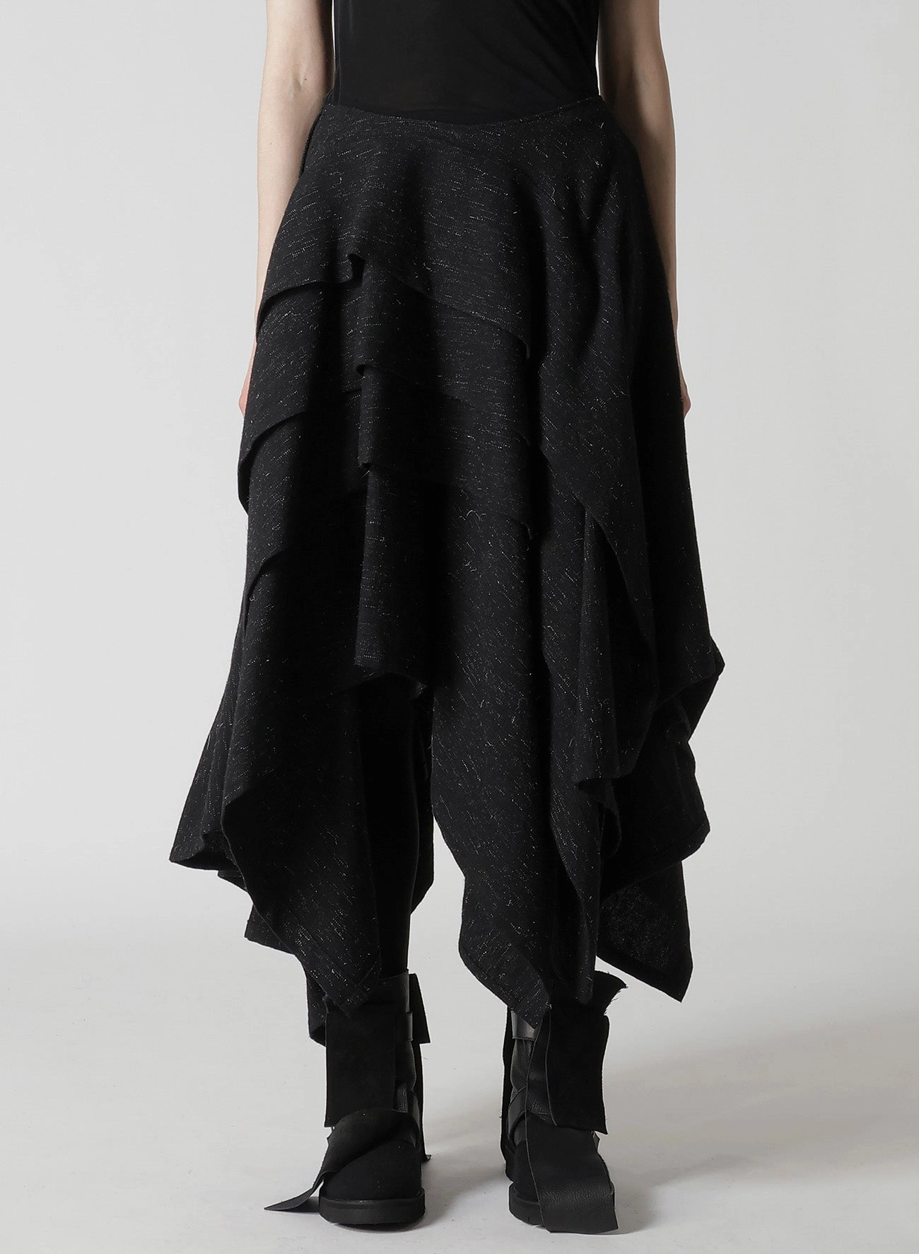 WOOLEN TWEED R DRAPED TUCK ST SKIRT Romance Glow