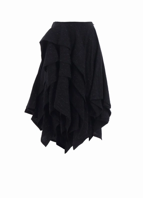 WOOLEN TWEED R DRAPED TUCK ST SKIRT Refined Stitch Natural Form