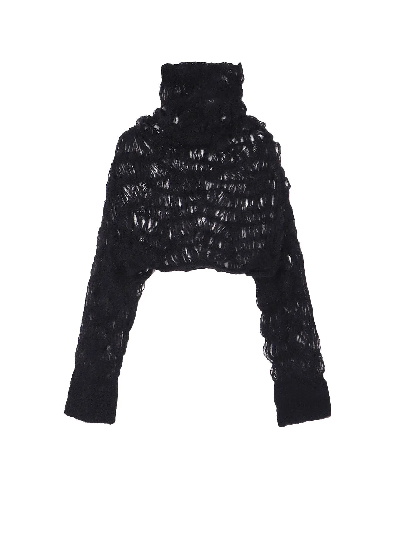 MAON HIGH-NECK CROPPED TOP Under Jacket FrayResistant Edging