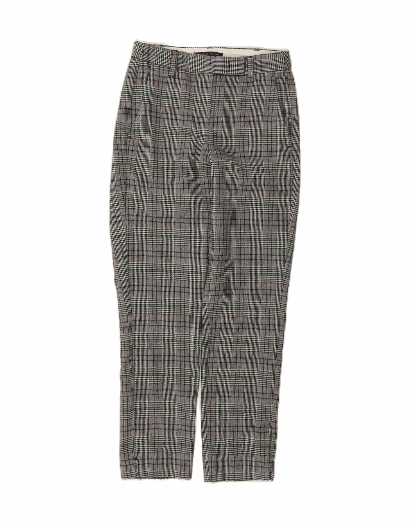 Comfort Wear Layered Style MARKS & SPENCER Womens Suit Trousers UK 6 XS W28 L27 Grey Houndstooth