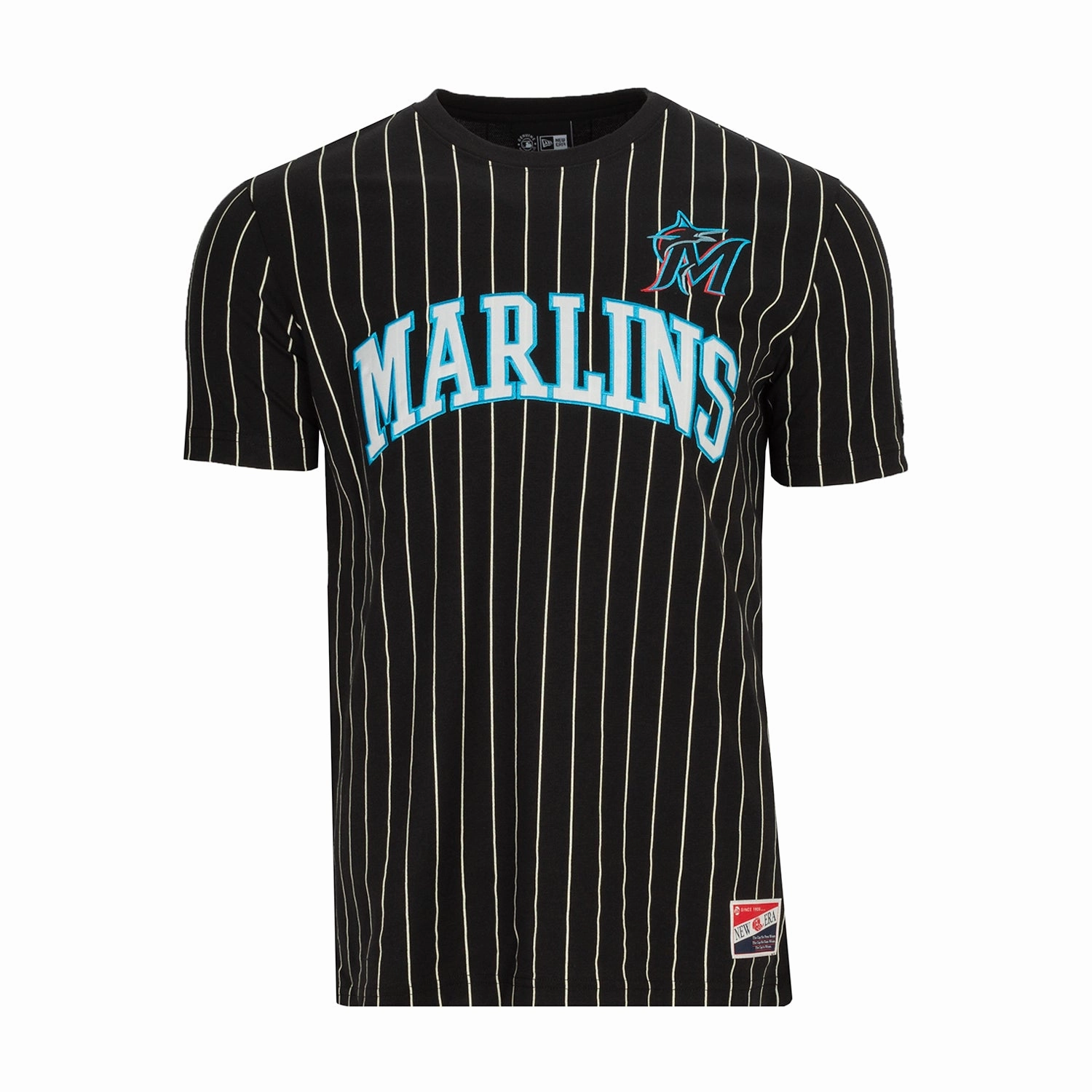 Marlins Chrome Pinstripe Tee - Mens Day-to-Day Comfort Trendy Comfort Fit