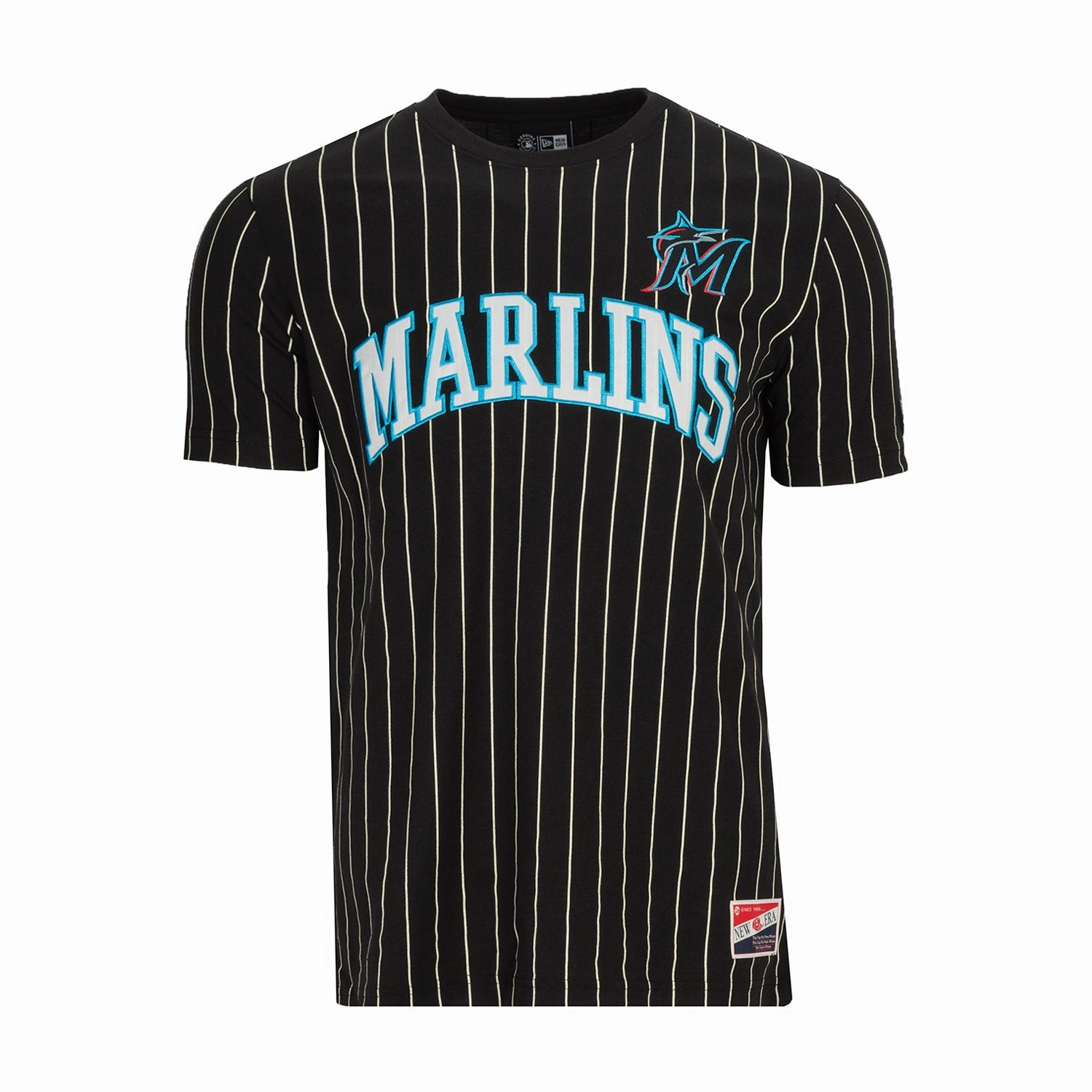 Marlins Chrome Pinstripe Tee - Mens Odor-resistant