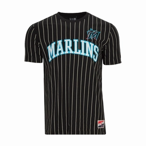Marlins Chrome Pinstripe Tee - Mens Odor-resistant