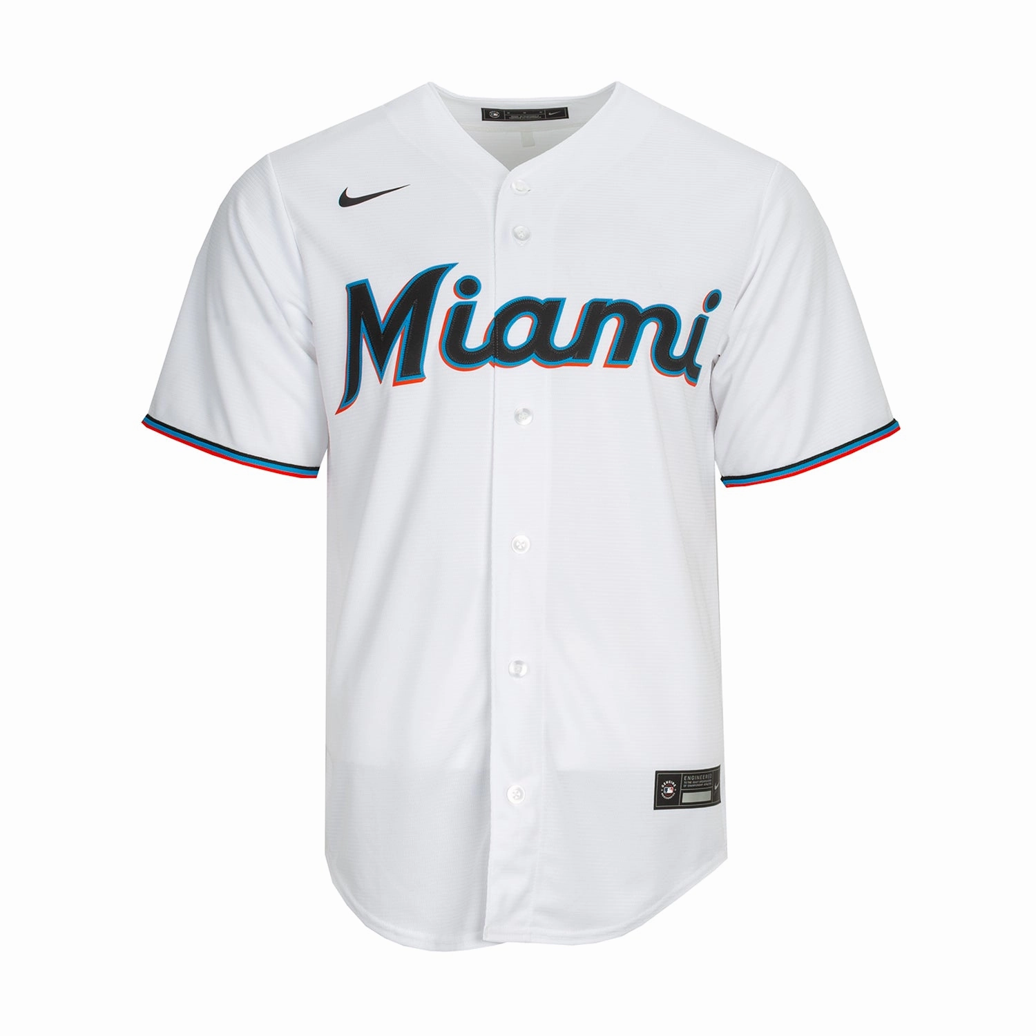 Marlins Nike Replica Home Jersey - Mens Boat Neck