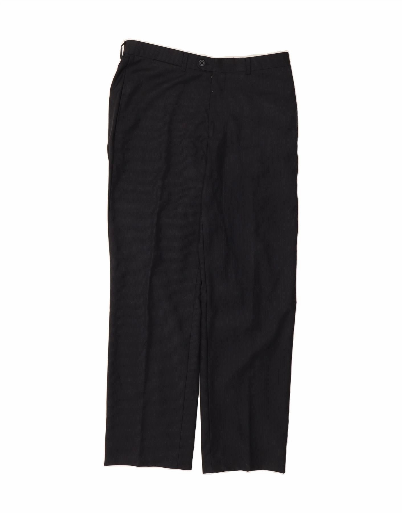 MASSIMO DUTTI Mens Suit Trousers EU 40 Medium W31 L31 Black Pinstripe Business Ready