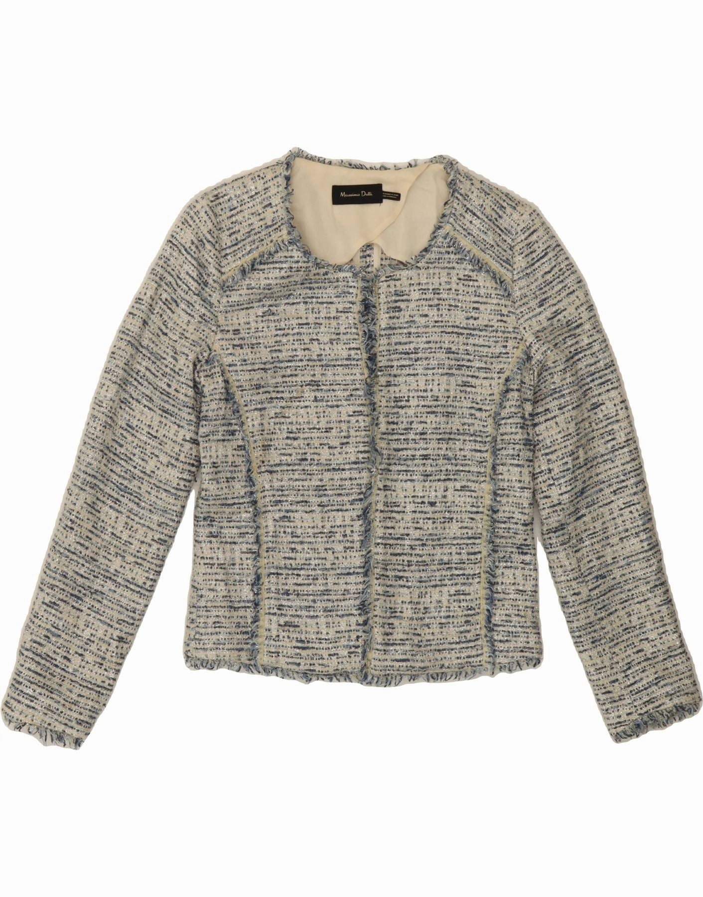 Fashion Layer Perfectly Refined MASSIMO DUTTI Womens Blazer Jacket EU 38 Small Blue Polyester