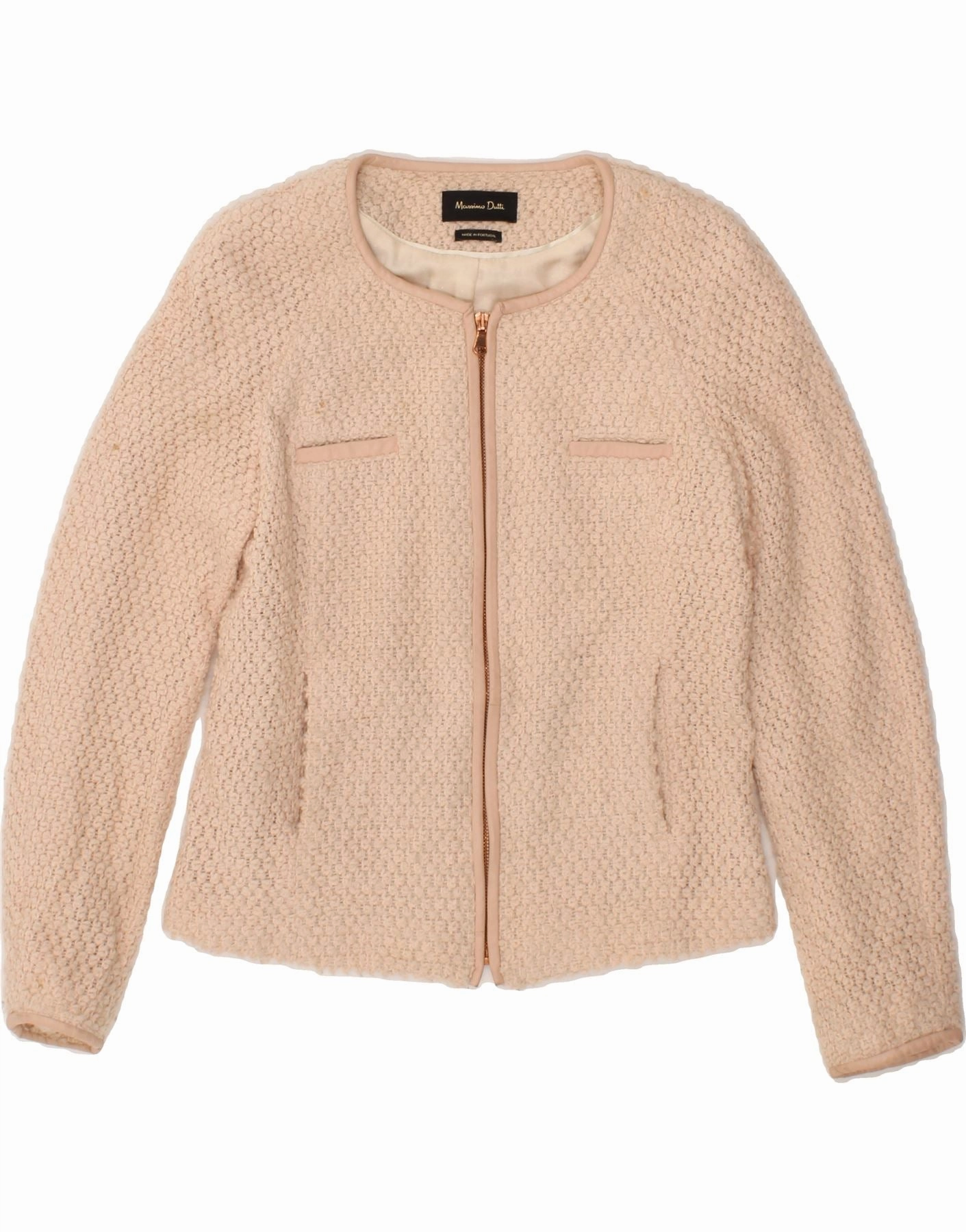 Classic Design MASSIMO DUTTI Womens Blazer Jacket EU 38 Small Pink Acrylic