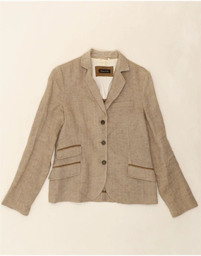Noise Reduction Fabric MASSIMO DUTTI Womens Blazer Jacket Size 40 Medium Beige Herringbone