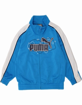 PUMA Baby Boys Graphic Tracksuit Top Jacket 12-18 Months Blue Colourblock Outdoor Use