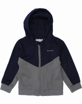 MCKENZIE Baby Boys Zip Hoodie Sweater 18-24 Months Navy Blue Colourblock Seasonal Trend Seamless Stitch Construction