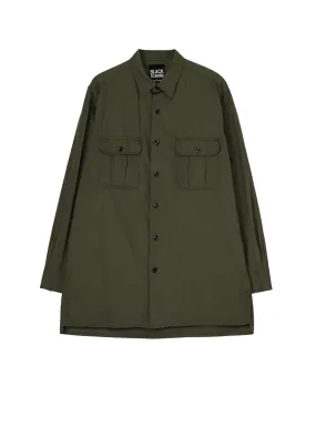 Lakeside Relaxation Chambray Fabric BS?ARMY POPLIN BIG FLAP SHIRT