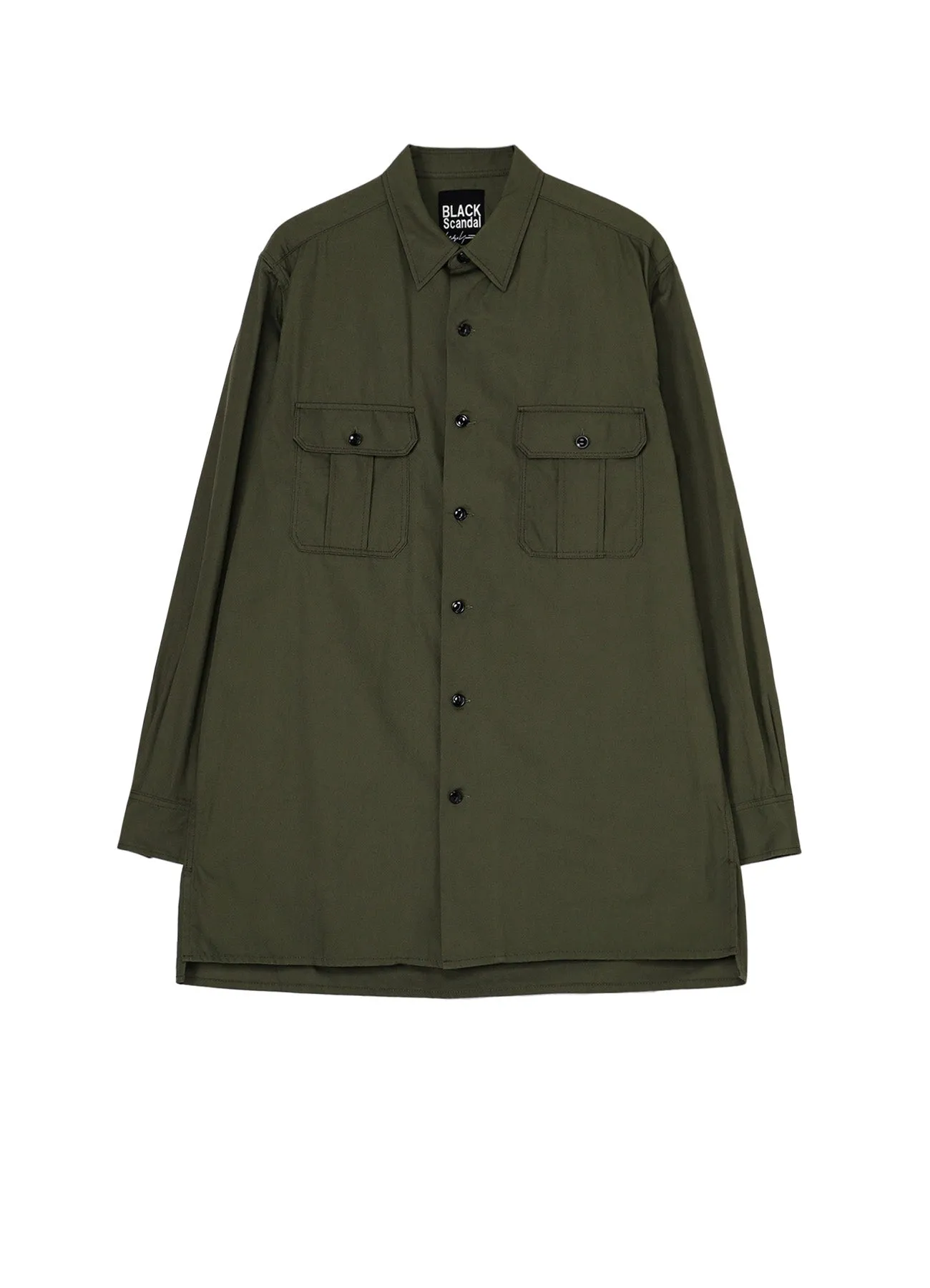 Lakeside Relaxation Chambray Fabric BS?ARMY POPLIN BIG FLAP SHIRT