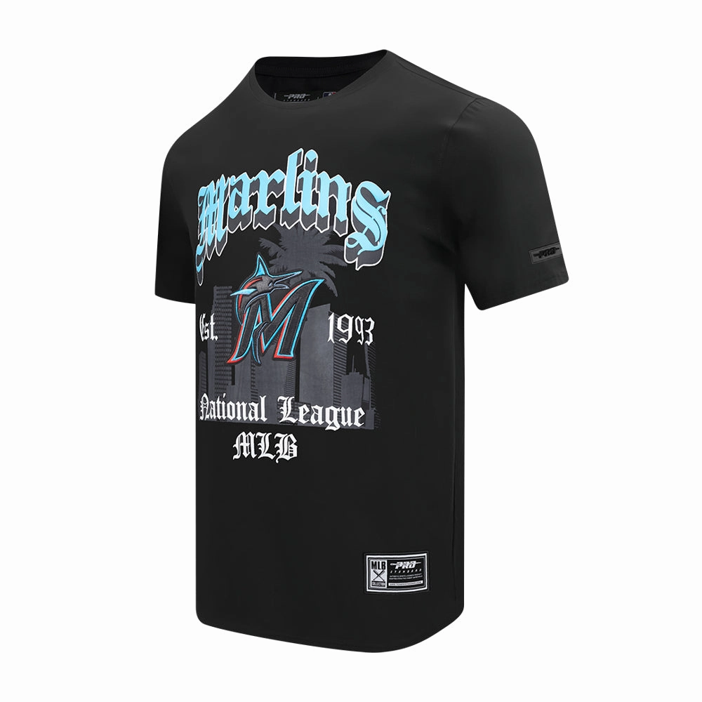 Miami Marlins Old English Tee -Mens Lightweight Fabric