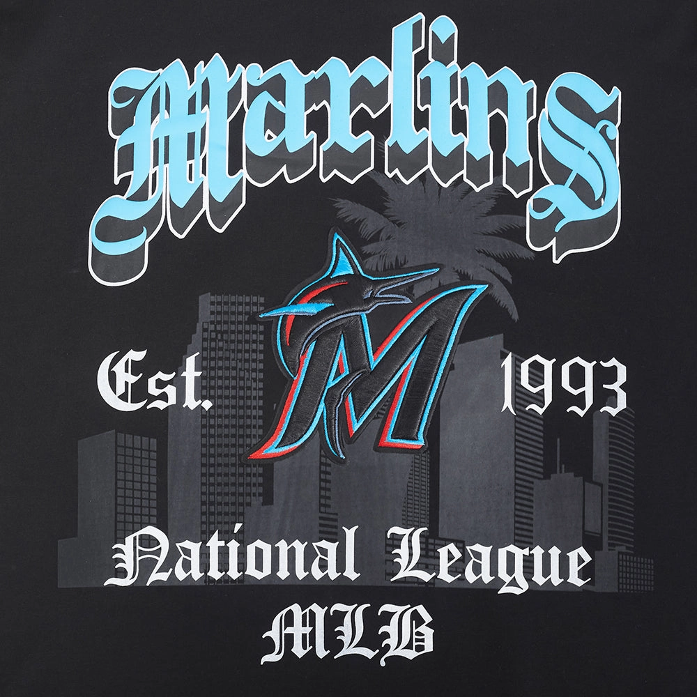 Graphic Ready Fabric Flatlock Seams Miami Marlins Old English Tee -Mens