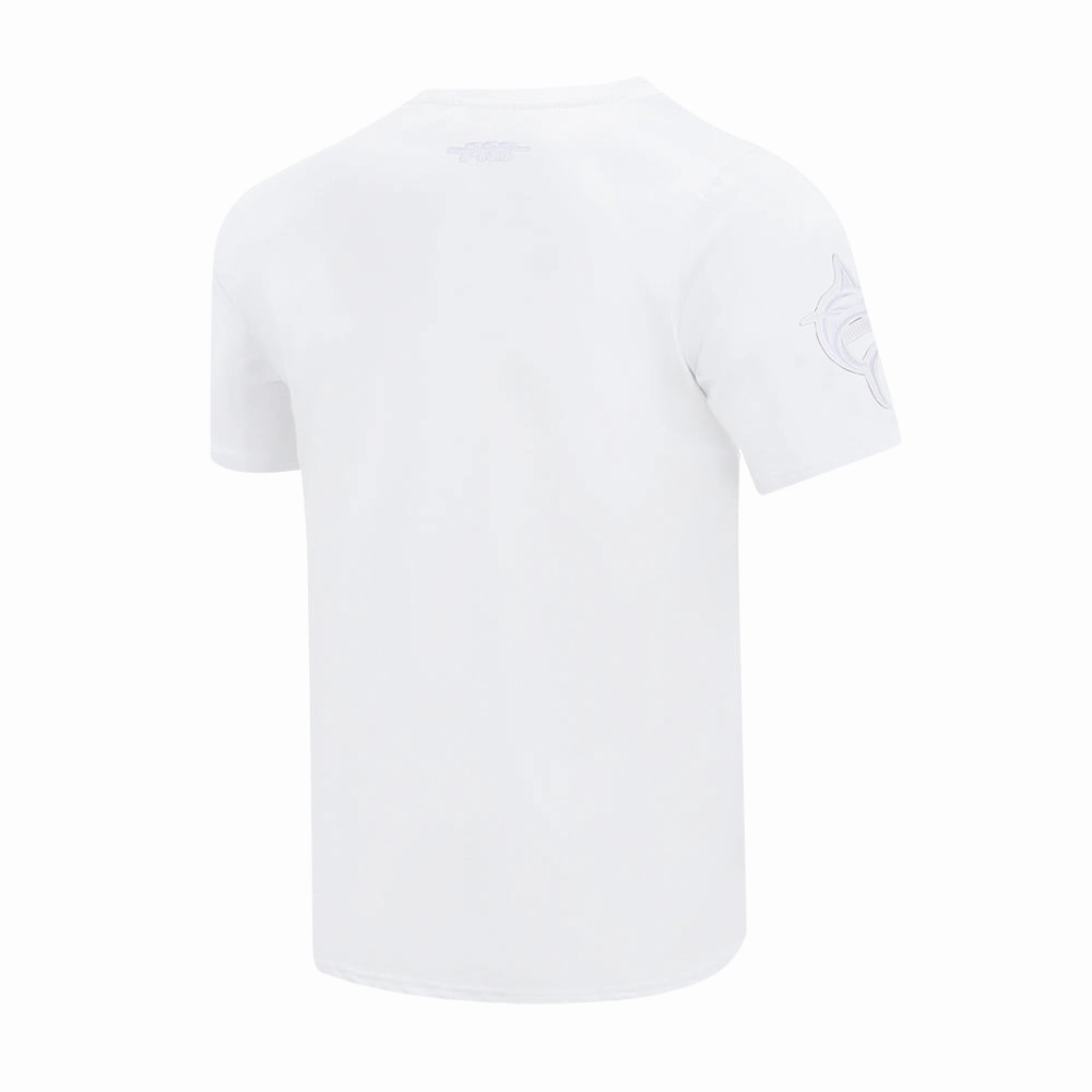 Embroidered anti static Miami Marlins White Out Tee -Mens