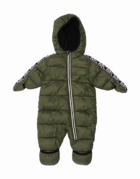MICHAEL KORS Baby Boys Graphic Hooded Jumpsuit 0-3 Months  Khaki Winter Hot Kids Bold Lightweight