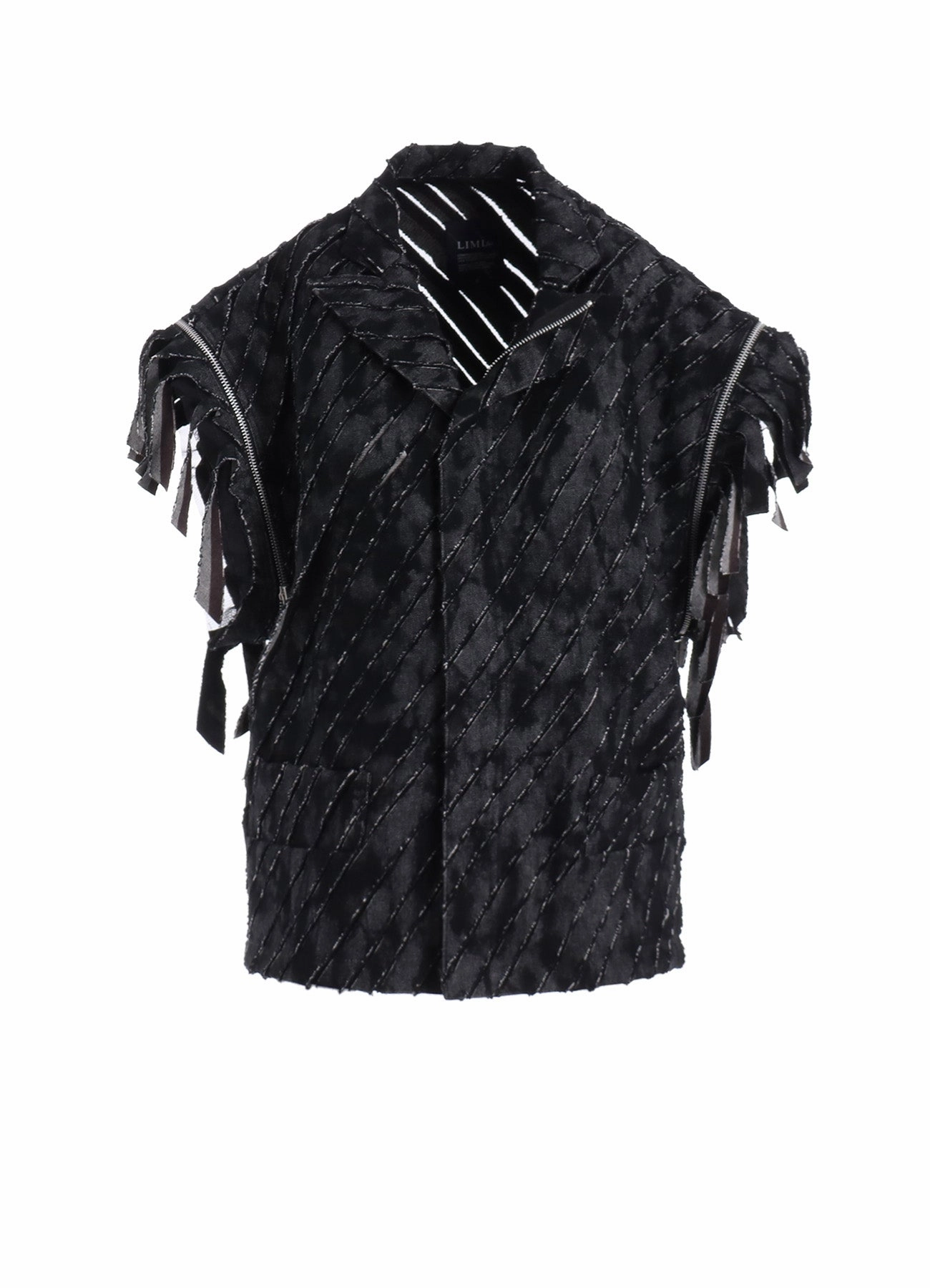 Wind Chill Bold Lines DENIM WITH SLASH DETAIL CUFFS ZIP JACKET B