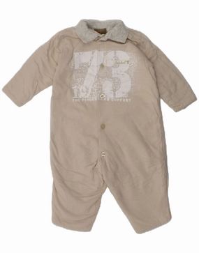 TIMBERLAND Baby Boys Graphic Playsuit 3-6 Months Beige Cotton Resort Chic Smart Adult