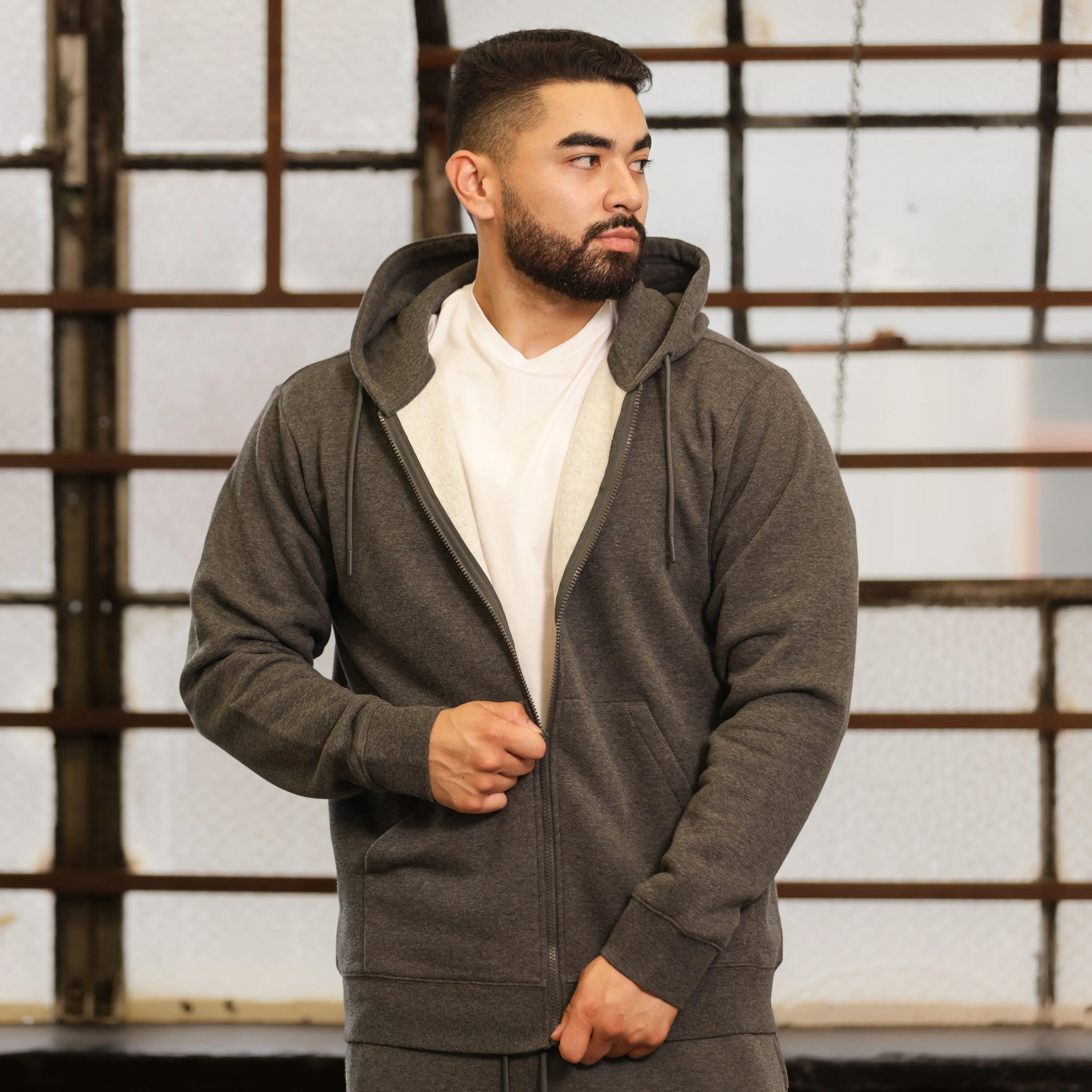 Classic Fleece FZ Hoody - Mens Yoke Back Design Street Fit Style