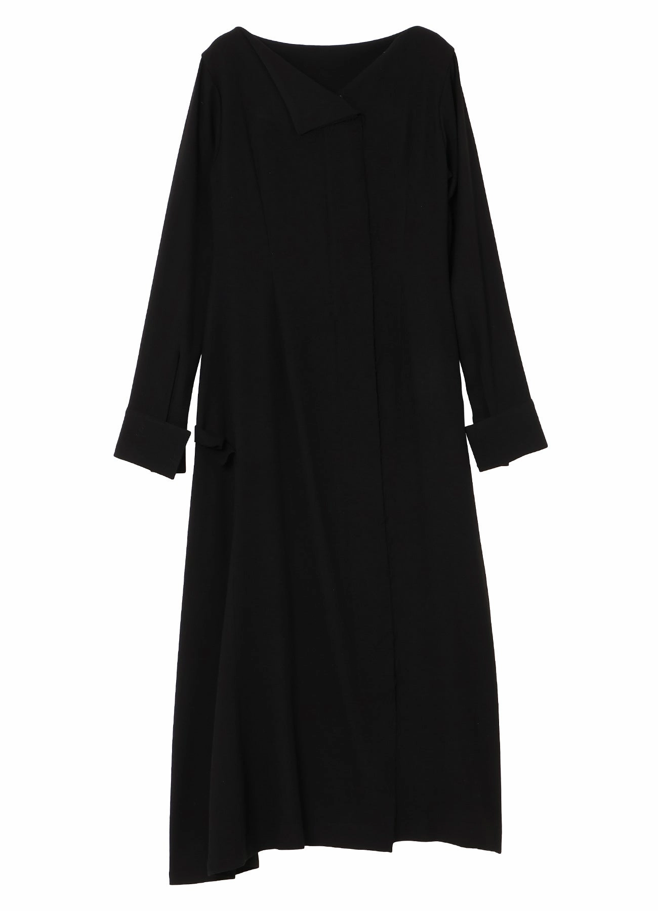 W/RY GAUZE WASHER COLLARLESS DRESS Breathable fabric Quiet Luxury