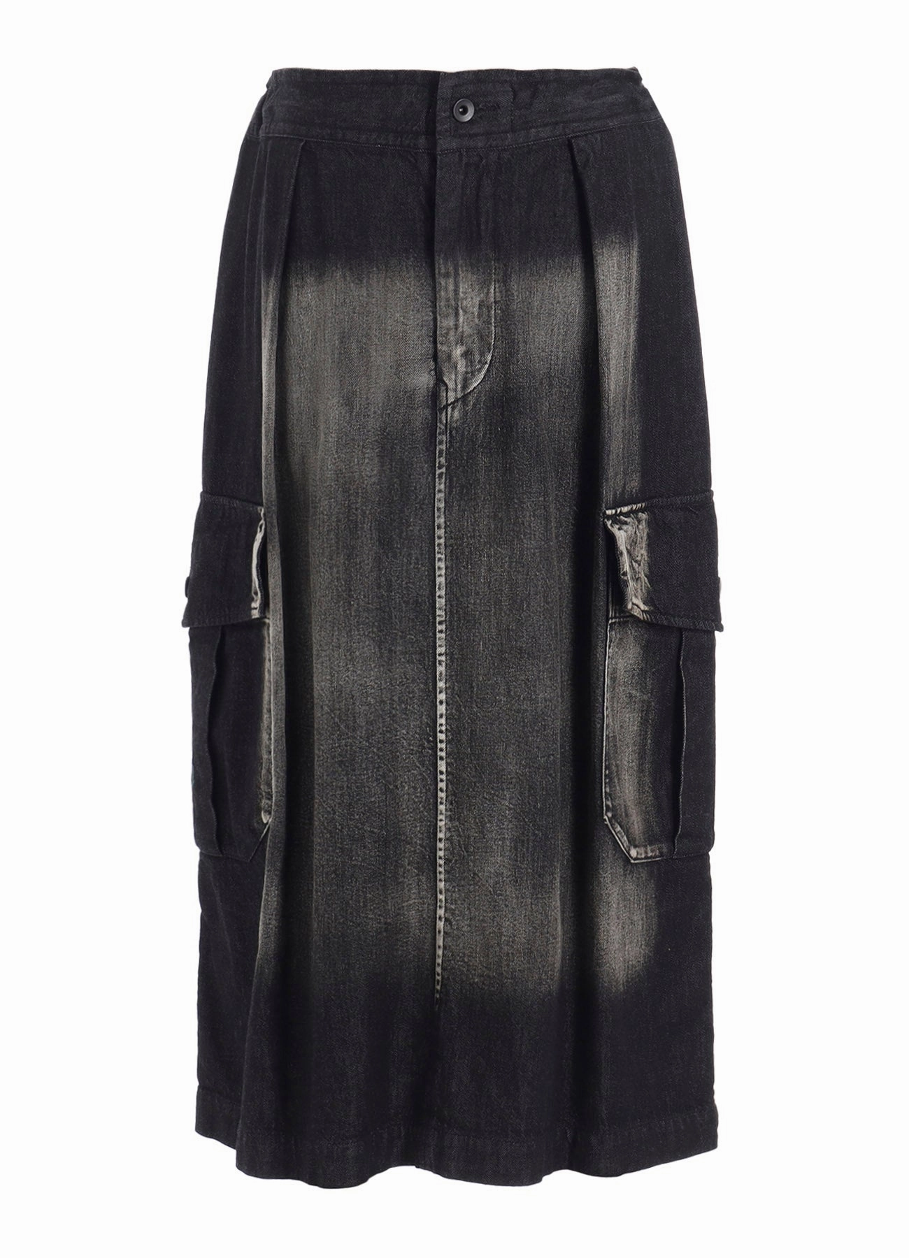 SPOTTED DENIM SIDE POCKET STRAIGHT SKIRT Charming Design