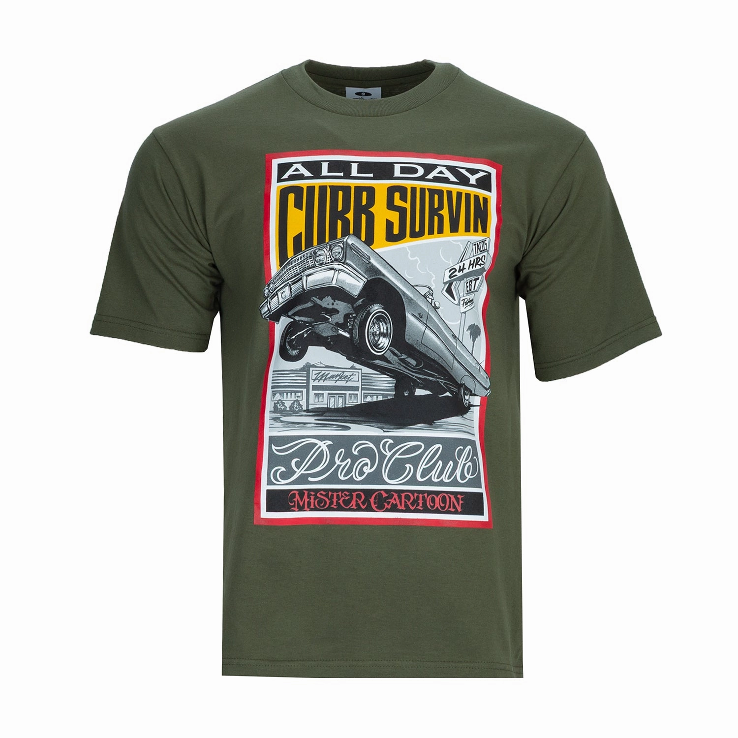 Seasonal Staple Mister Cartoon Curb Surbin Tee -Mens