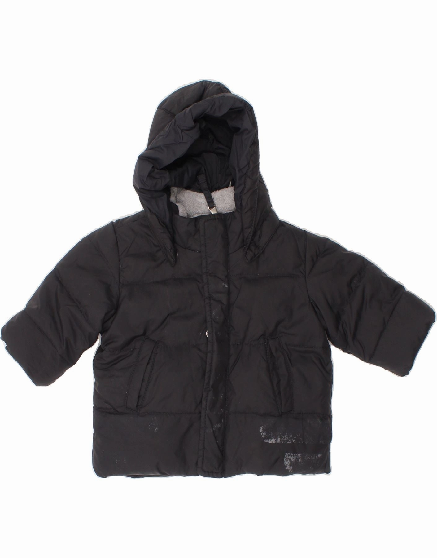 Odor Control Treatment ARMANI BABY Baby Boys Hooded Padded Jacket 3-6 Months Black Polyamide