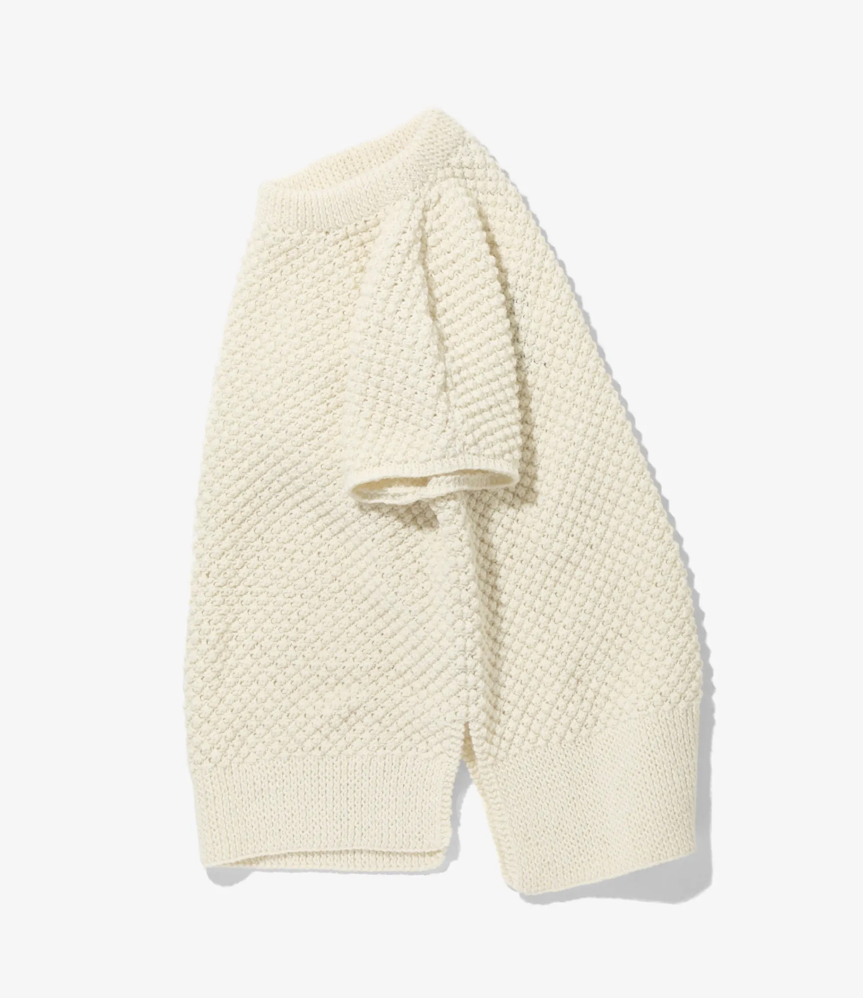 Cold Weather Mood Booster Mock Neck Popcorn Tunic ?C Natural