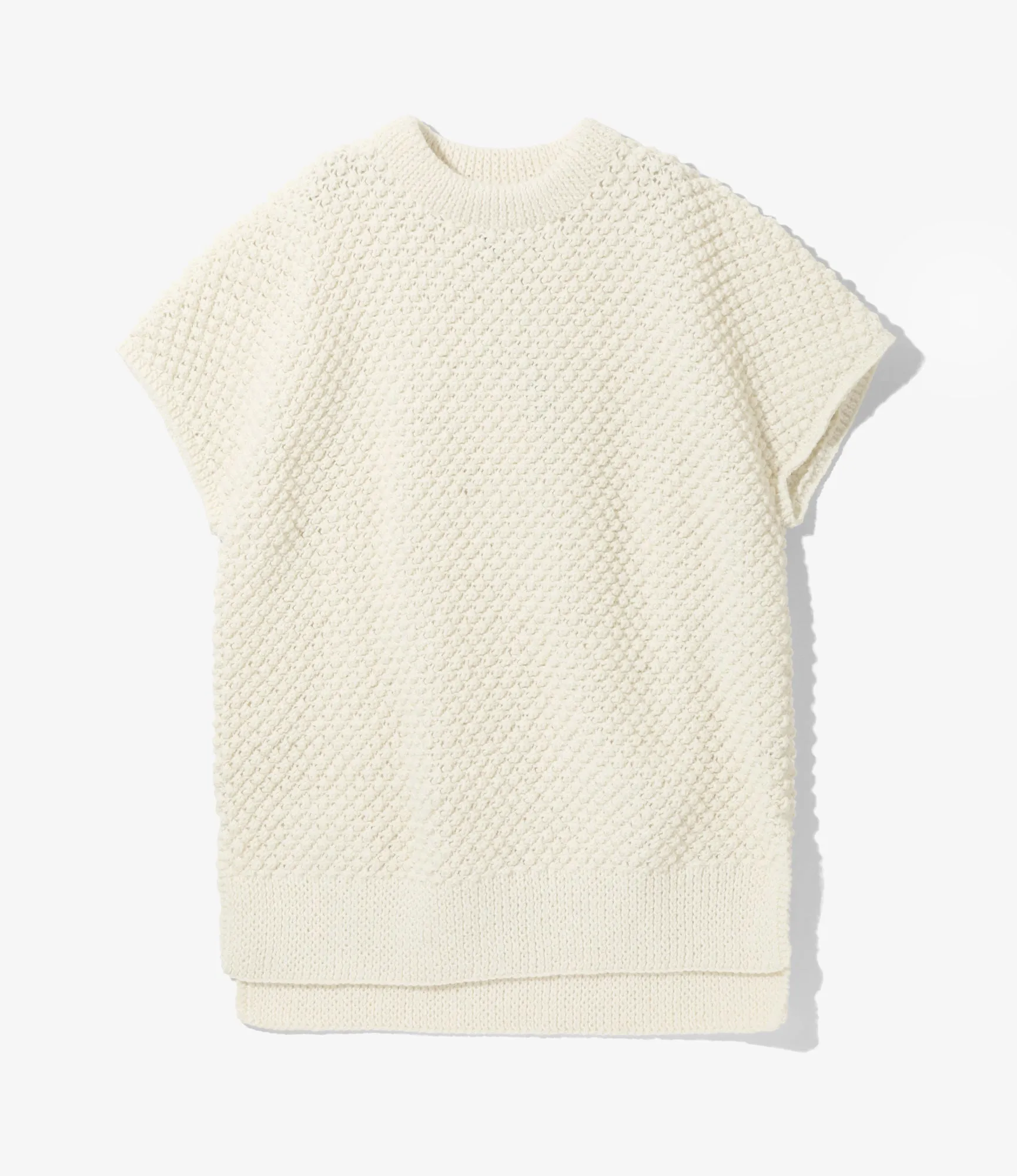 Work Day Mock Neck Popcorn Tunic ?C Natural