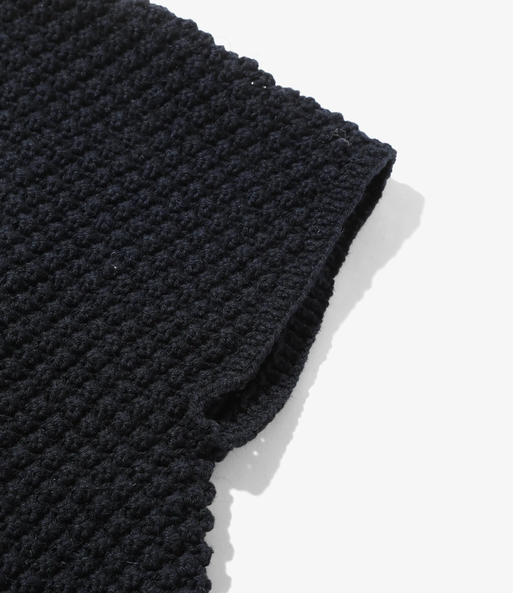 Morning Chill Flexible Side Gusset Mock Neck Tunic  - Navy Popcorn Wool