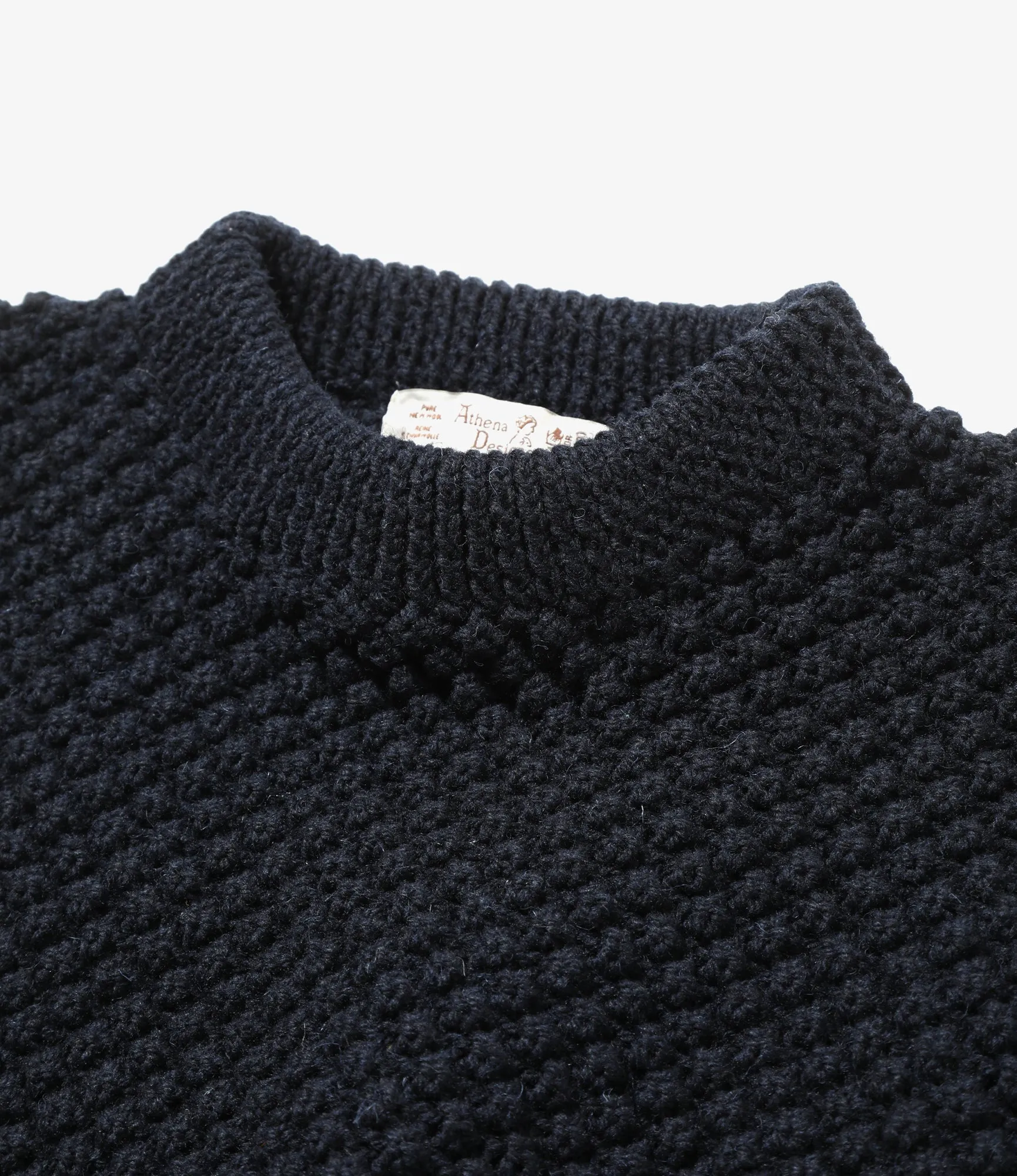 Mock Neck Tunic  - Navy Popcorn Wool City Warmth