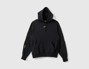 Nike NOCTA Fleece CS Pullover Hoodie Black / White Layered Style