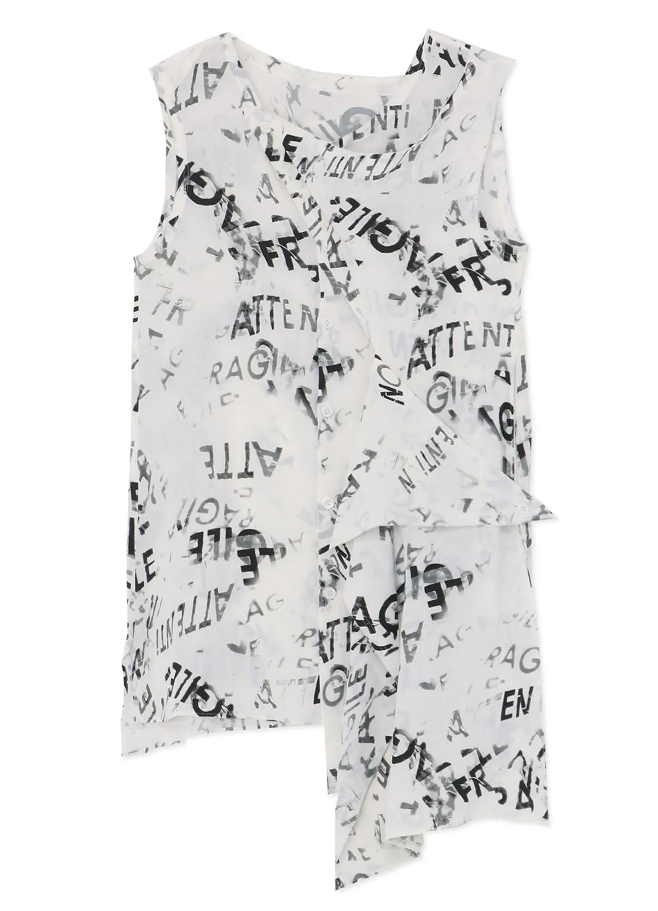 RAYON GEORGETTE SLEEVELESS FLAP PANEL TOP Stretchable Material