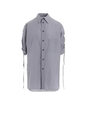 DOBBY STRIPE SHIRRING SLEEVE SHIRT Non Iron Thermal Regulation Fabric