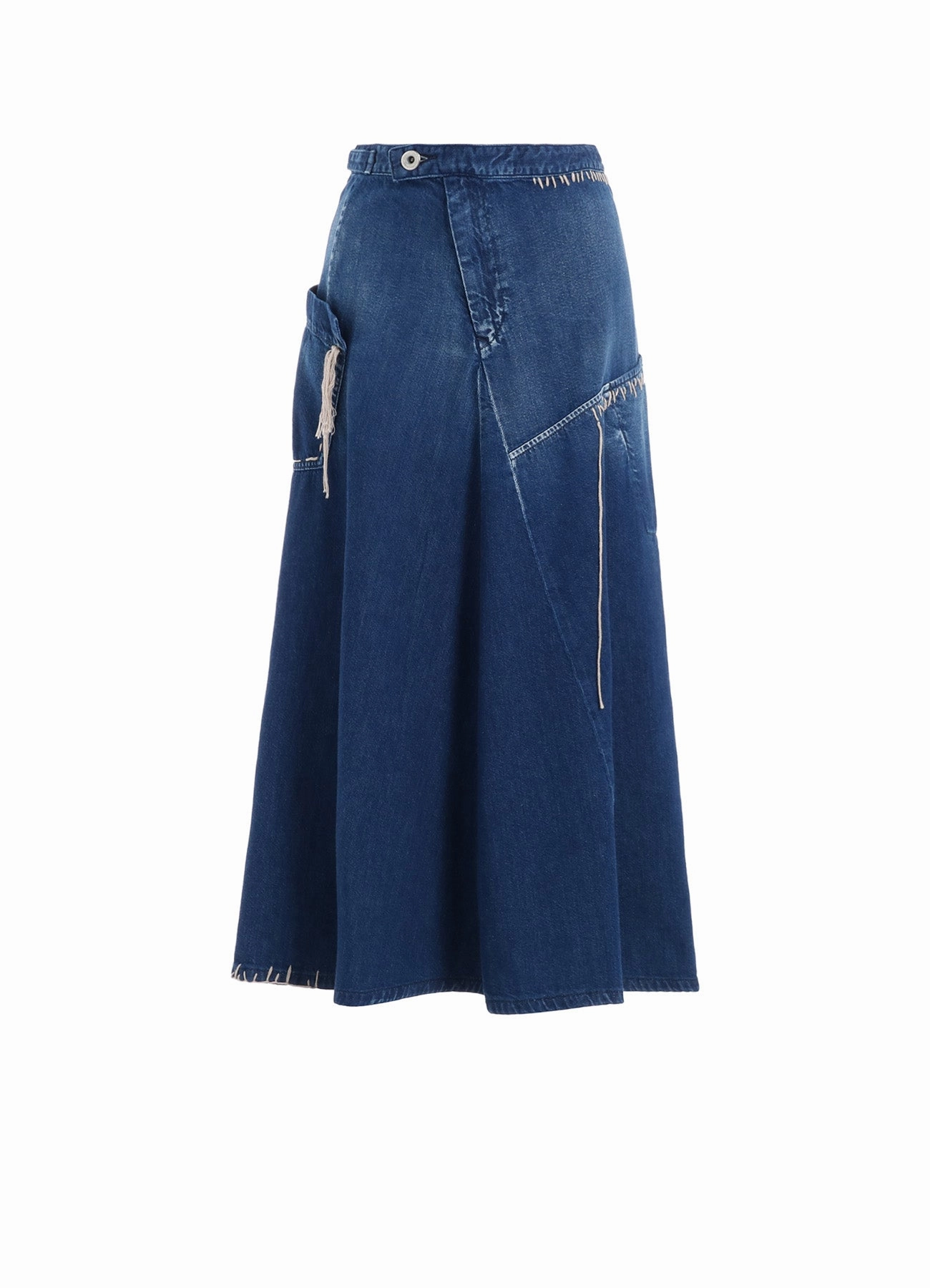 Natural Drape SPOTTED DENIM FLARE SKIRT WITH GUSSET