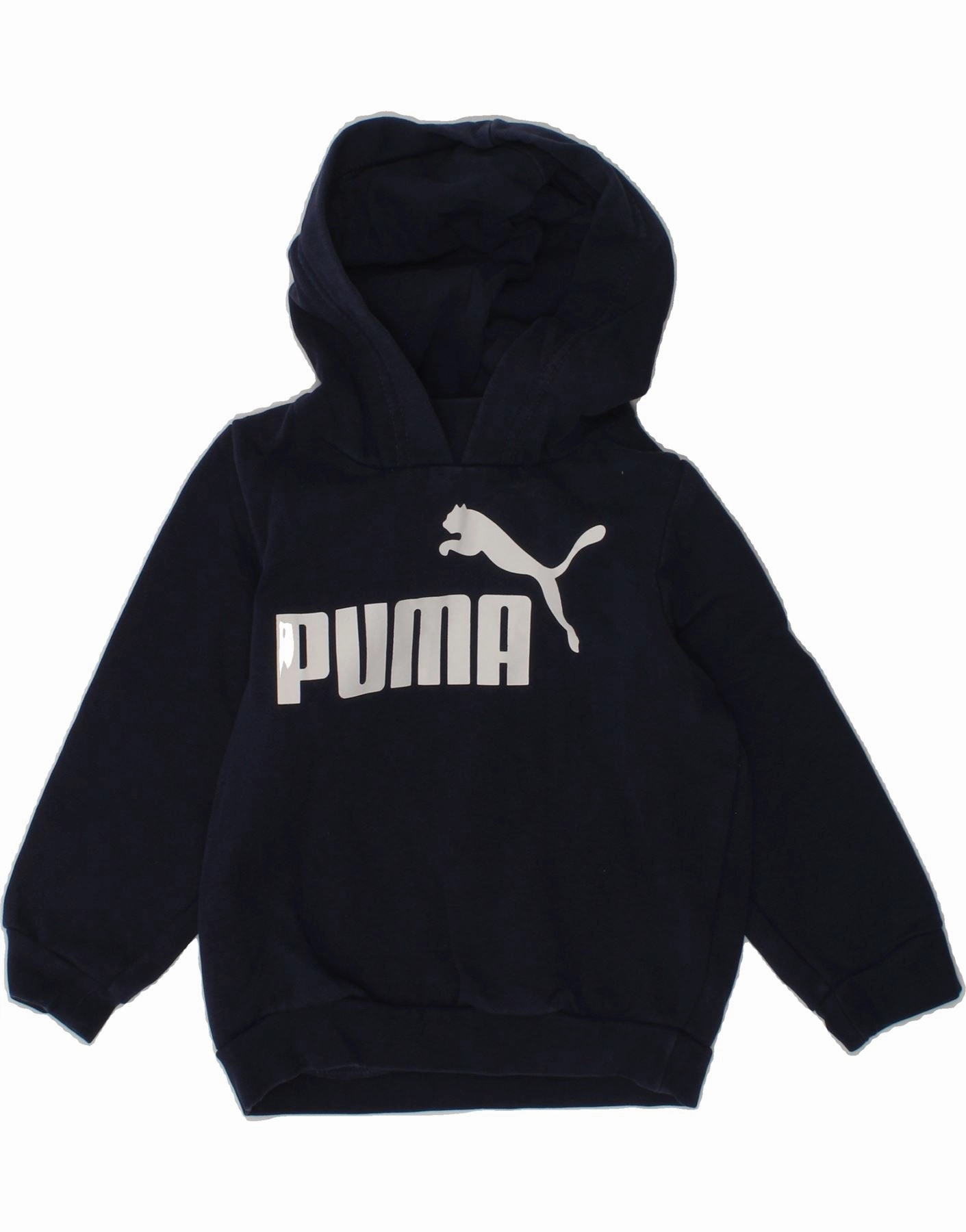 PUMA Baby Boys Graphic Hoodie Jumper 12-18 Months Navy Blue Cotton Seasonal Layer HighDensity Knit