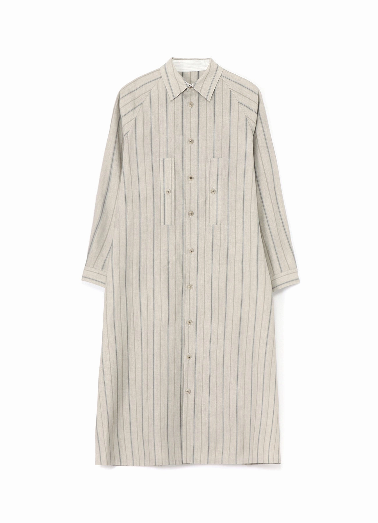 hypoallergenic COTTON STRIPE INK DYED CHEST POCKET DRESS