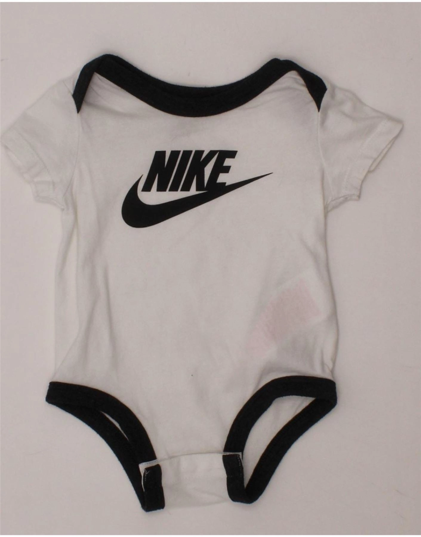 NIKE Baby Boys Graphic Bodysuit 3-6 Months  White Cotton Casual Bold Relaxed Date