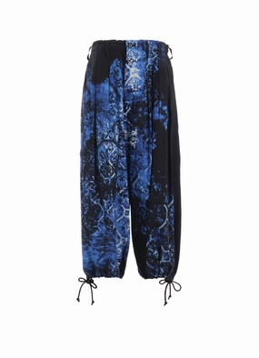 RAYON PRINT TILE PATTERN BALLOON PANTS Built-In-Slip