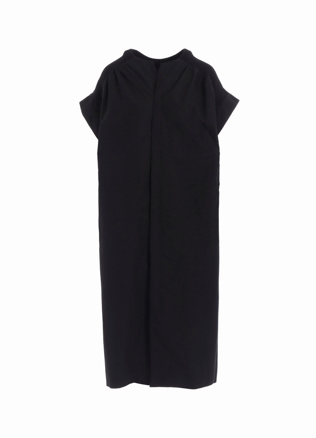 Contrast-Lining Peach Tone COTTON/LINEN RIB FLY OPEN DRESS