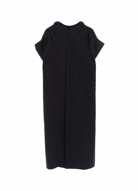 Contrast-Lining Peach Tone COTTON/LINEN RIB FLY OPEN DRESS