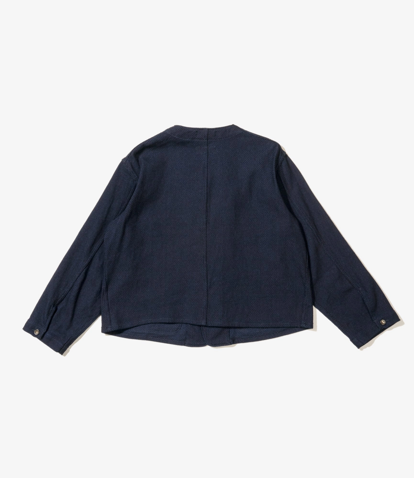Short Engineer Jacket ?C Navy Heavy Basketweave Sporty Style