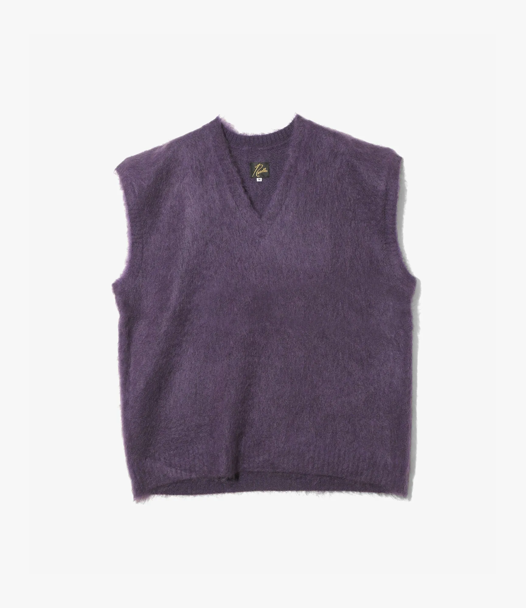 Mohair Knit Vest ?C Purple Breathable Knit Fabric