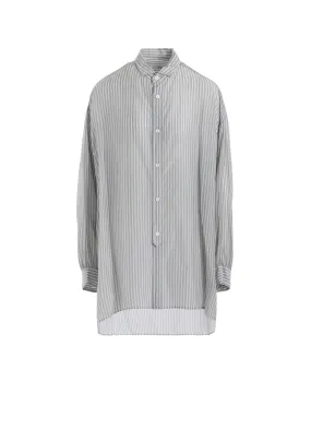 CUPRO STRIPE DESIGN COLLAR BIG BLOUSE Lightweight Layers