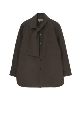 Adjustable Cuffs GRAY BROAD STOLE DETAIL PADDED BLOUSE