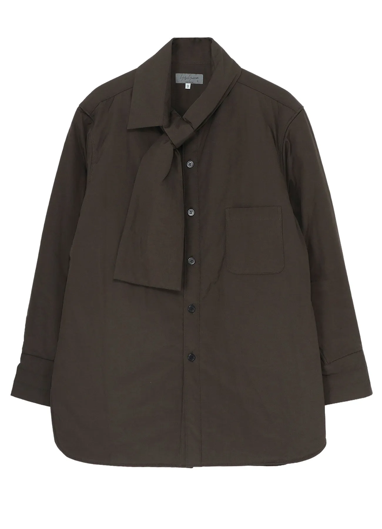 Checkered Print GRAY BROAD STOLE DETAIL PADDED BLOUSE