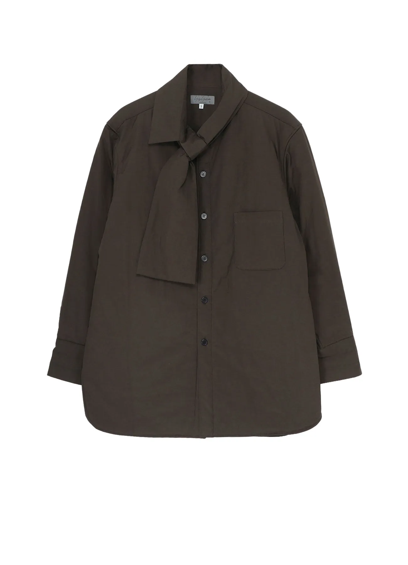 Adjustable Cuffs GRAY BROAD STOLE DETAIL PADDED BLOUSE